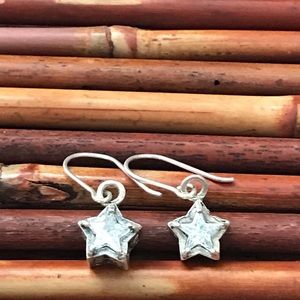 Silpada Sterling Silver Cubic Zirconia Filigree Star Earrings